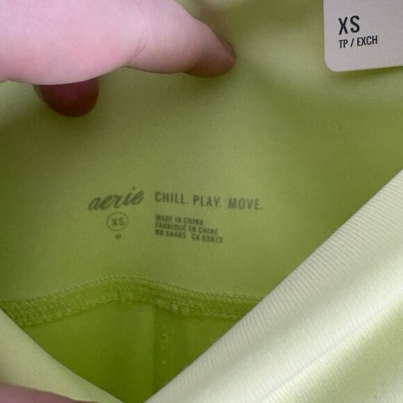 Aerie Women XS Yellow Smooth Medium Support Pockets Mesh Hi-Rise Bike Short NWT - Picture 8 of 10